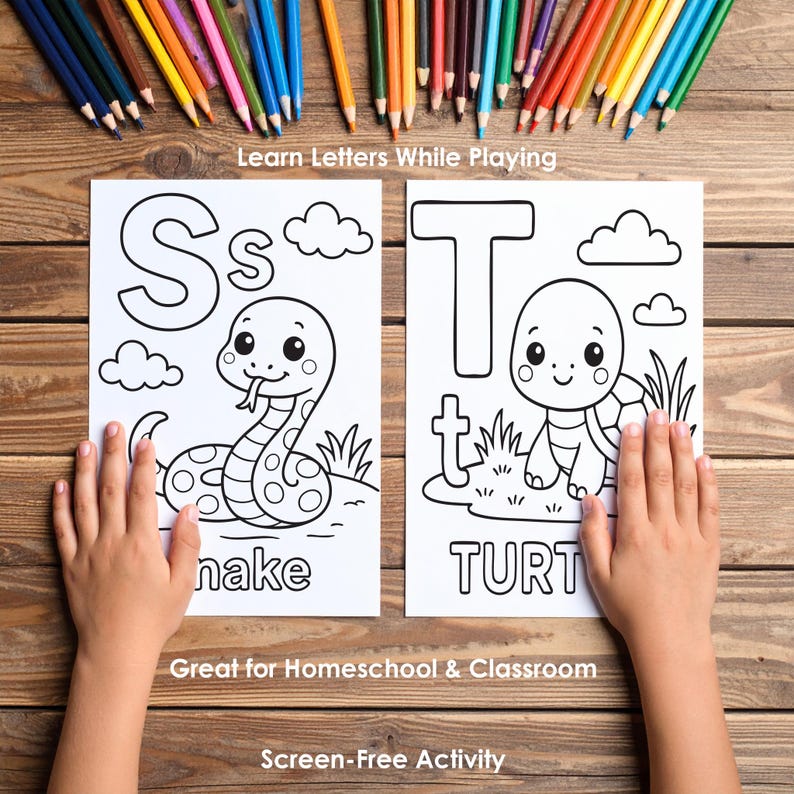 kids coloring worksheets printable alphabet pages easy learning activity preschool fine motor skills