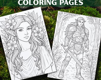 Fantasy Elf Coloring Pages Adults – 16 Printable Mythical Elf Designs for Relaxation