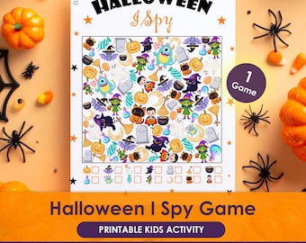 Halloween-Suchspiel zum Ausdrucken für Kinder, Zählarbeitsblatt, Aktivität für die Klassenparty, Sofort-Download