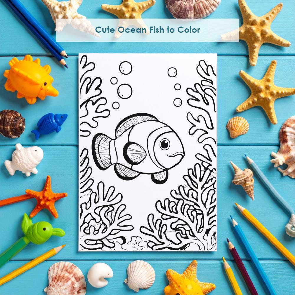 Sea Animals Coloring Pages for Kids, Ocean Life Printable Activity ...
