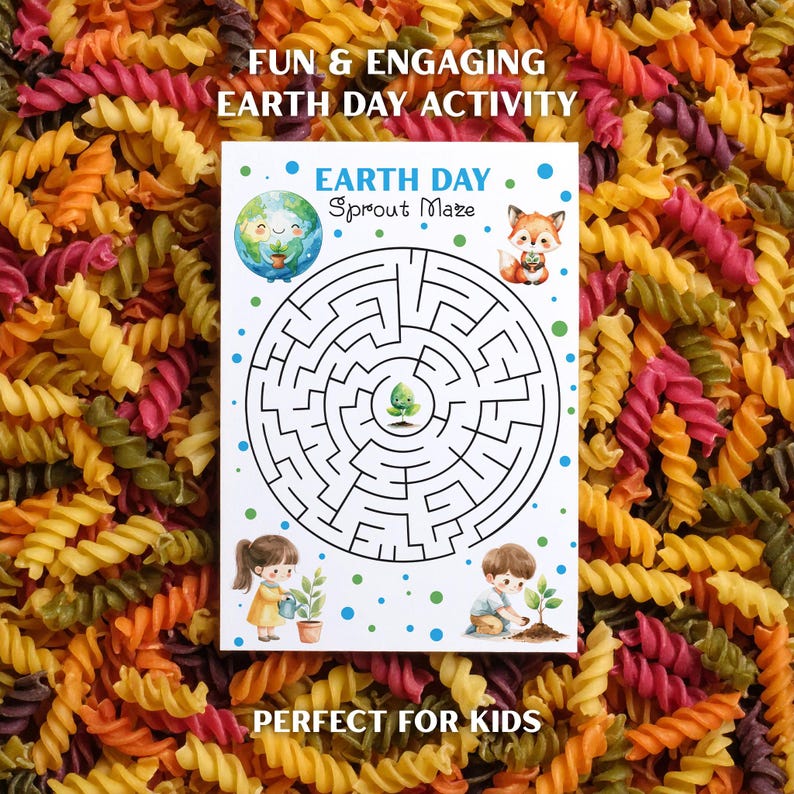 Earth Day Maze Printable for Kids, Eco Worksheet, Recycling Activity ...