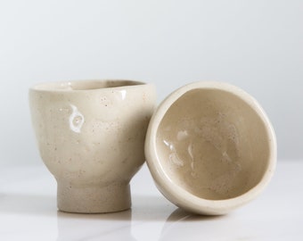 Hand-built White Ceramic Tea/Espresso Cups