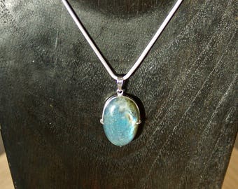 Labradorite Oval Pendant // Labradorite Pendant // Labradorite Necklace // Labradorite // Sterling Silver // Oval Pendant