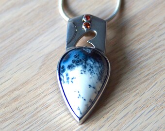 Dendrite Pendant // Dendrite // Dendritic Stone // Dendrite Necklace // Dendrite Agate // Sterling Silver