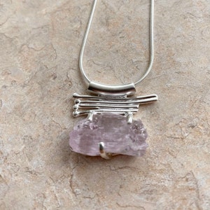 Raw Pink Rose Quartz Pendant // Rose Quartz // Pink Stone Necklace // Jewelry Gift for Her