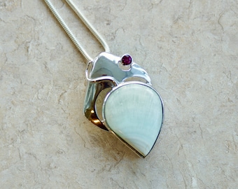 Colgante de piedra Larimar // Colgante Larimar // Larimar y plata de ley // Regalos para ella