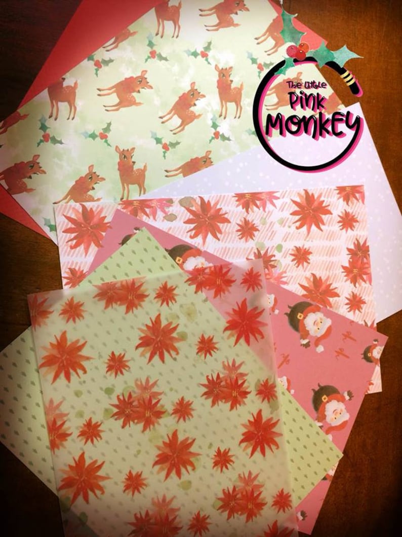 Red and green Christmas Kit for your diary and traveler/'s Notebook