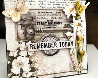 Reusable 5x5” Handmade Pocket Greeting Card – Remember Today – Wedding, Engagement, Anniversary, Birthday, Mother’s Day, graduation
