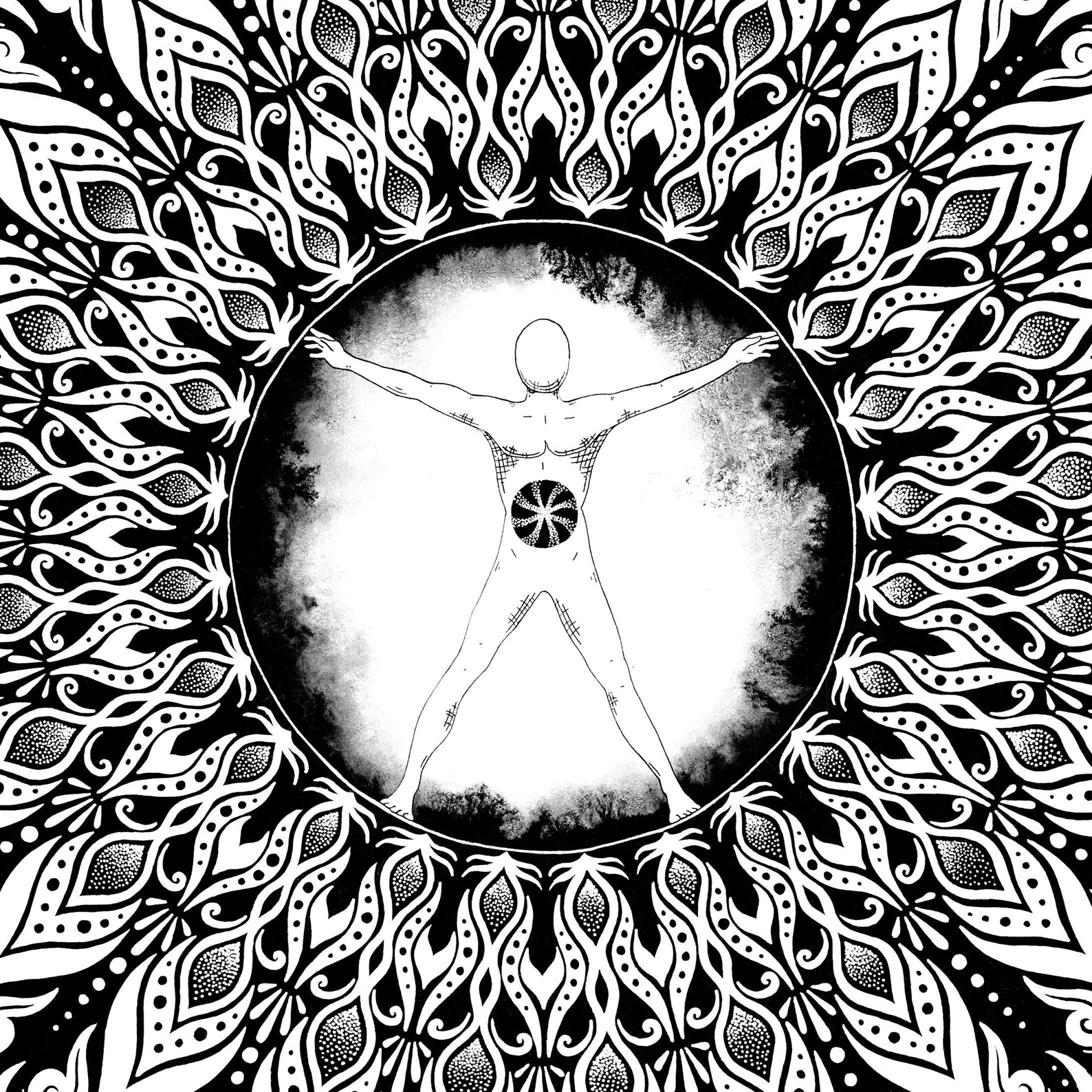 Mandala Wall Art Human Mandala Yoga Art Mandala Print Etsy