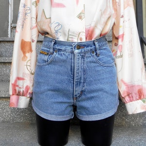 Vintage Jean Shorts, High Waisted Denim 80&#39;s Shorts, Cut Off High Rise Shorts