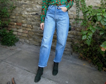 Vintage High Waisted Western Jeans 80s, Mom Baggy Loose Fit Jeans