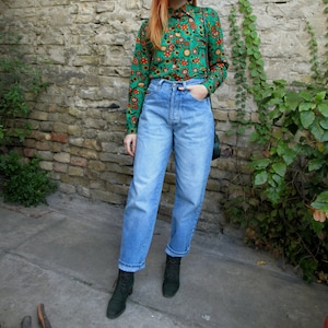 Vintage High Waisted Western Jeans 80s, Mom Baggy Loose Fit Jeans