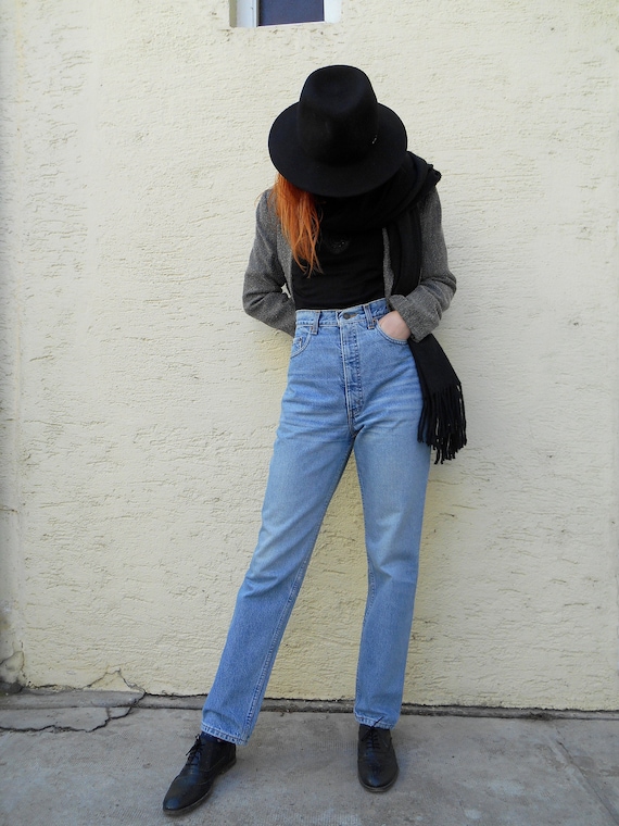 Vintage Jeans 80s, High Waisted Jeans, Tapered Jea