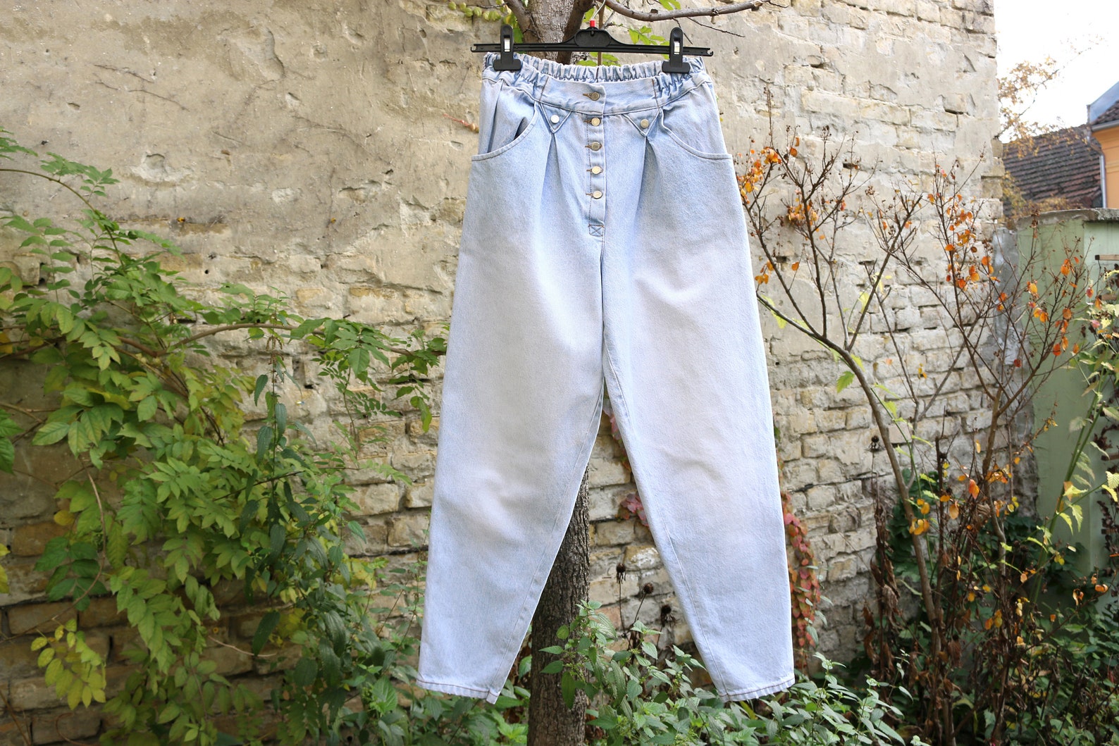 Vintage High Waist Baggy Pleated Jeans Tapered Western Jeans Etsy