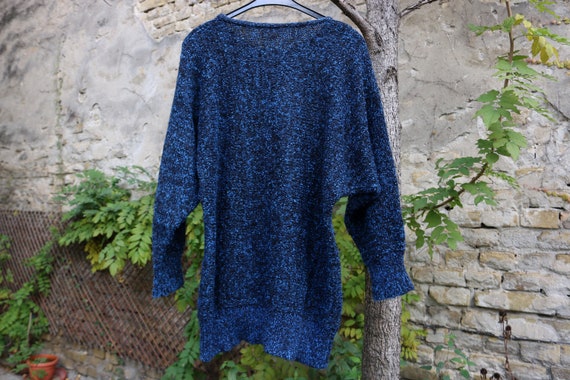 Vintage Loose Knit Sweater 80s, Baggy Glitter Swe… - image 10