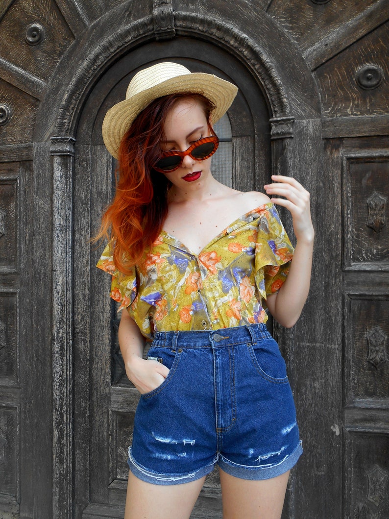 vintage high rise festival shorts