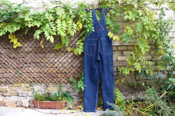 Vintage Dark Blue Jumpsuit, Denim 90s Overalls, J… - image 9