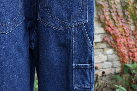 Vintage Dark Blue Jumpsuit, Denim 90s Overalls, J… - image 10