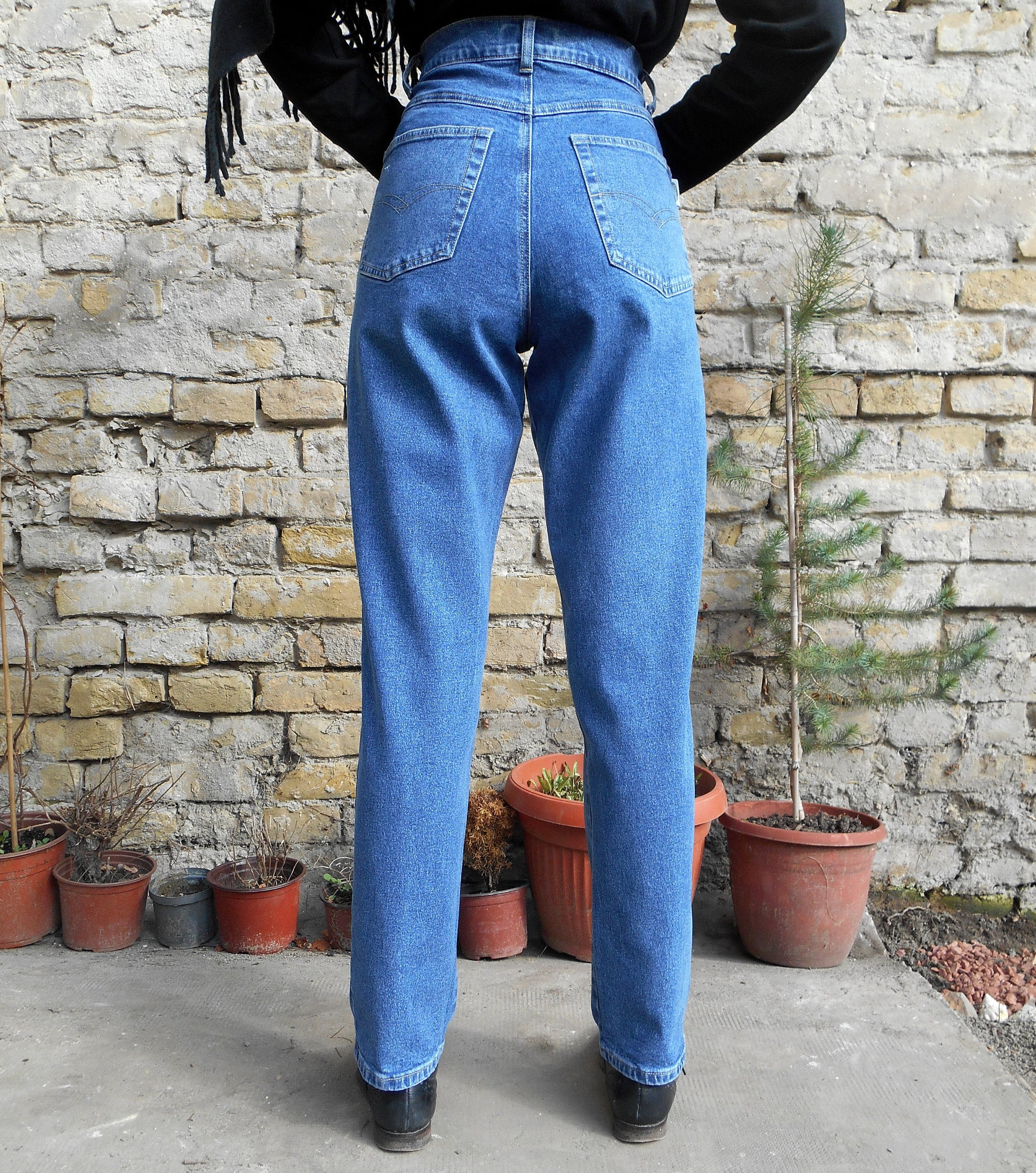 Vintage Jeans 80s High Waist Mom Jeans Rocker Jeans Etsy