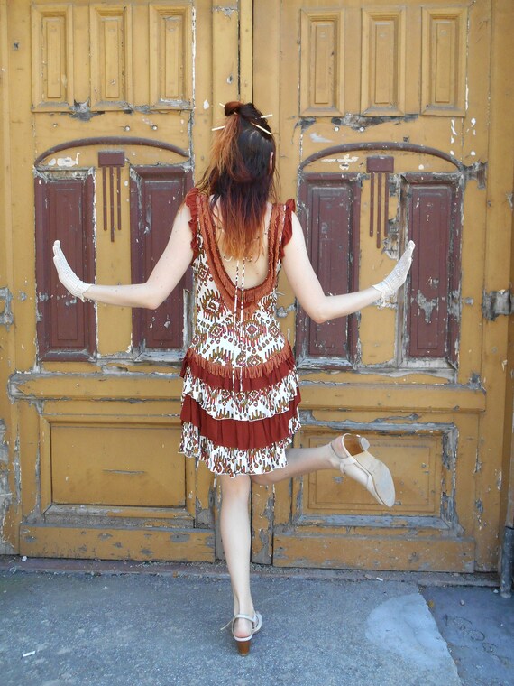 70s ruffle dress discount