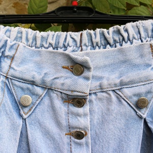 Vintage High Waist Baggy Pleated Jeans, Tapered Western Jeans 80s image 3