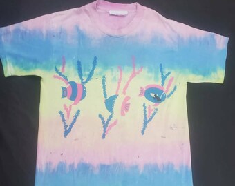 Tie Dye Fish Shirt Etsy