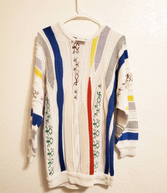 1990s Vintage White Coogi Sweater Size Medium RARE
