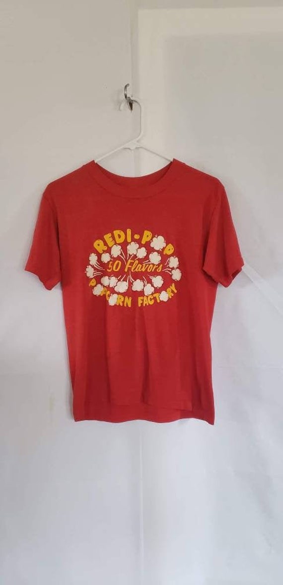 1980s Vintage Single Stitch Red Redi Pop Popcorn T