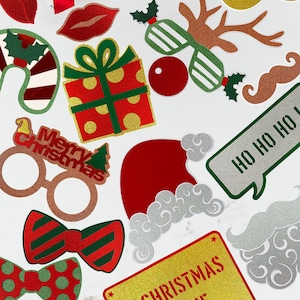 Prodotto fisico* Accessori per cabine fotografiche per feste di Natale Set da 15 pezzi fatti a mano Qualità Premium - Decorazione - Cartello natalizio - Accessori per cabine fotografiche