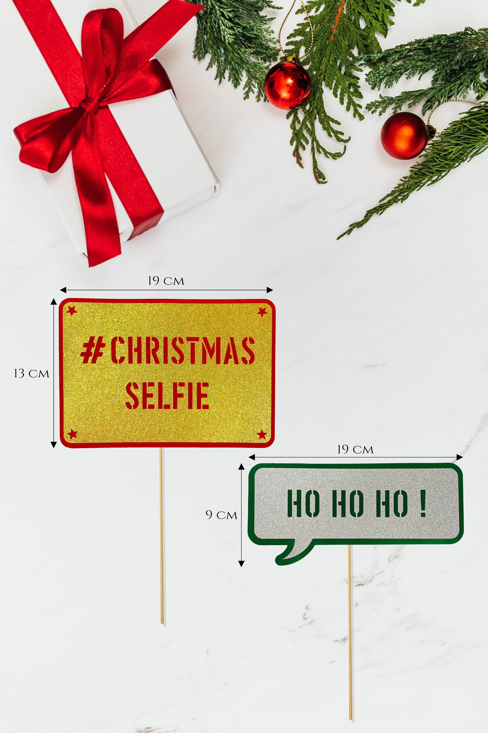 Physical Product Christmas Party Photo Booth Props Hand Made 15 Piece