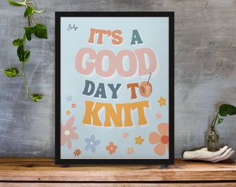 Poster - It's a good day to knit