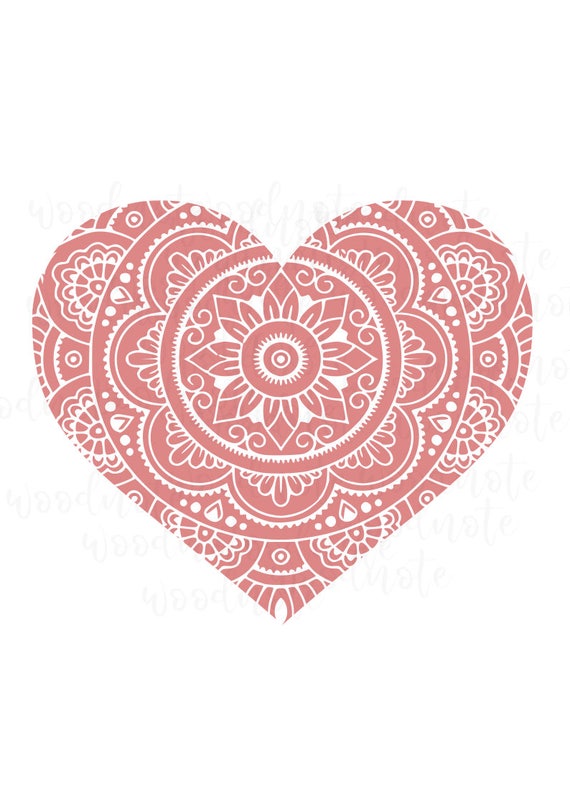 Download Mandala Heart SVG Love Zentangle Pink Heart Happy Lover ...