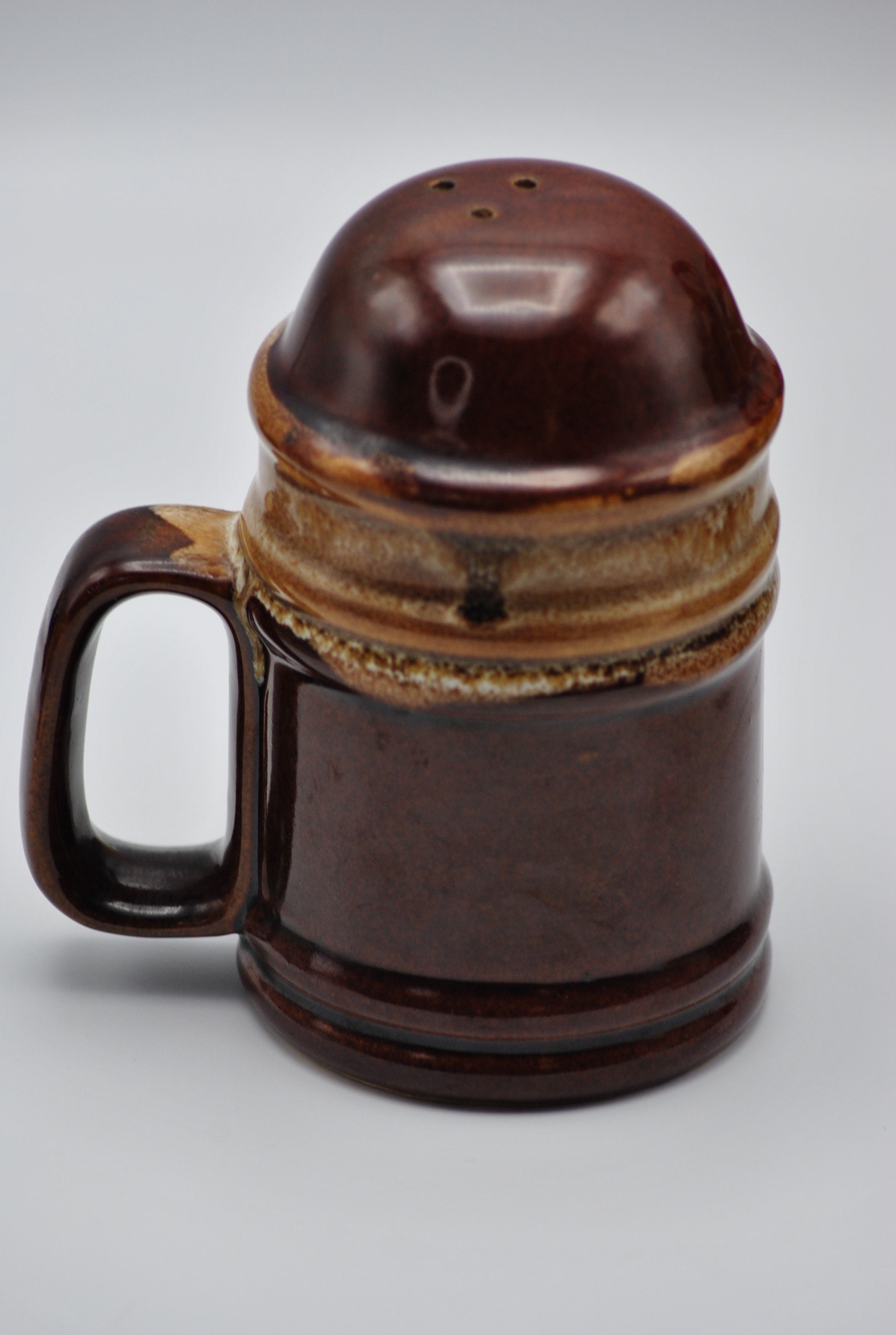 Vintage Brown Ceramic Sugar Flour Shaker Etsy