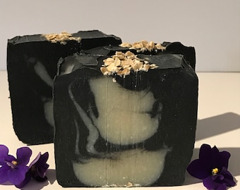 Charcoal & Lavender Swirl soap