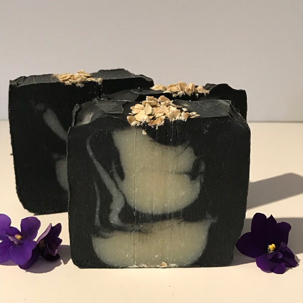 Charcoal & Lavender Swirl soap