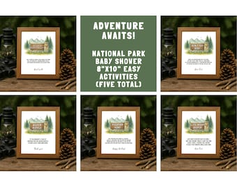 National Park Baby Shower Games: Adventure Awaits Printable Activities (PDF & PNG)