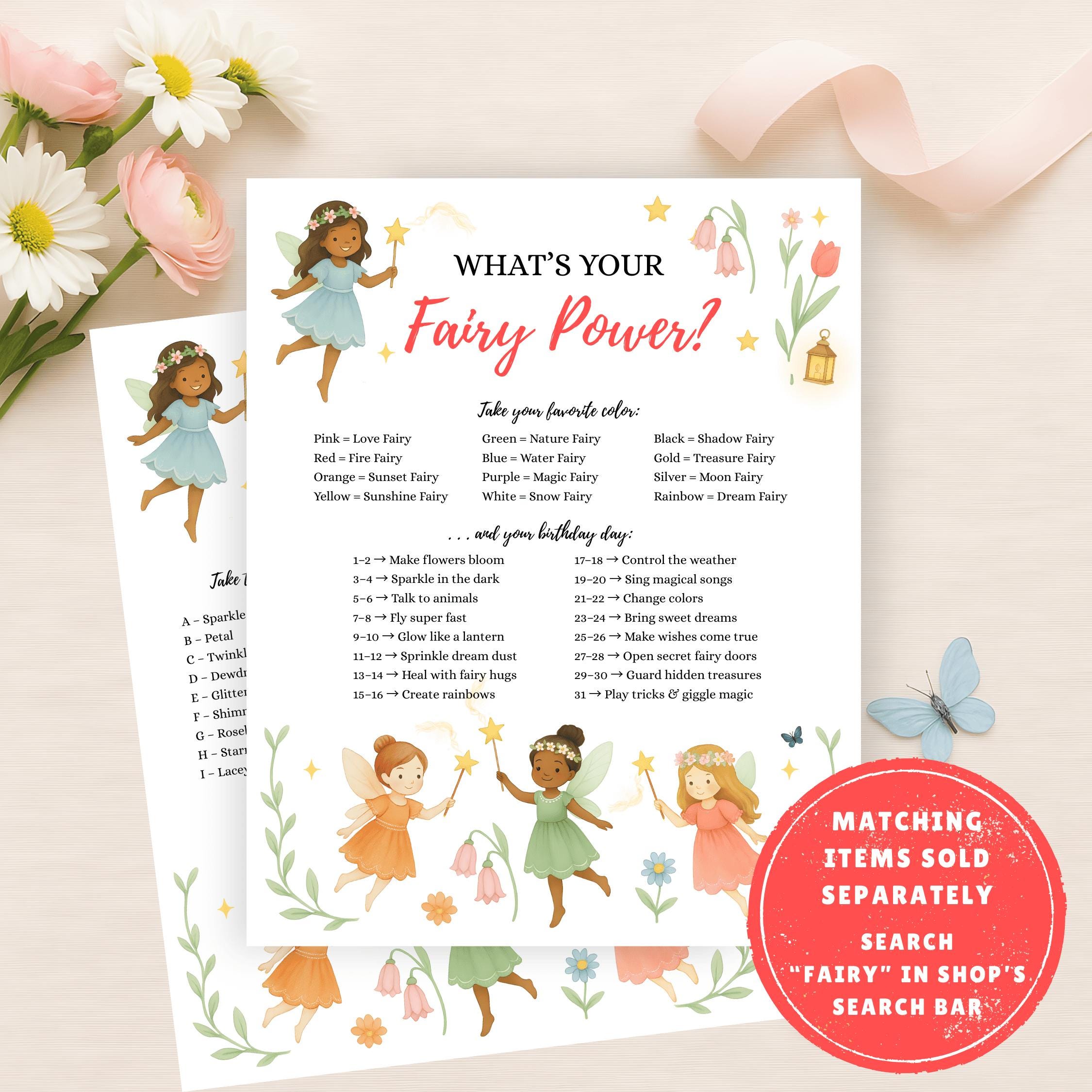 Whimsical Fairy Scavenger Hunt (editable Template in Canva, Digital ...