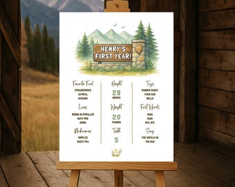 Plakat z okazji pierwszych urodzin Parku Narodowego: Rustykalne dekoracje leśne (do pobrania w wersji cyfrowej)