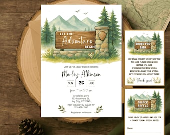 National Park Baby Shower Invitation Bundle: Adventure Theme (Digital Download)