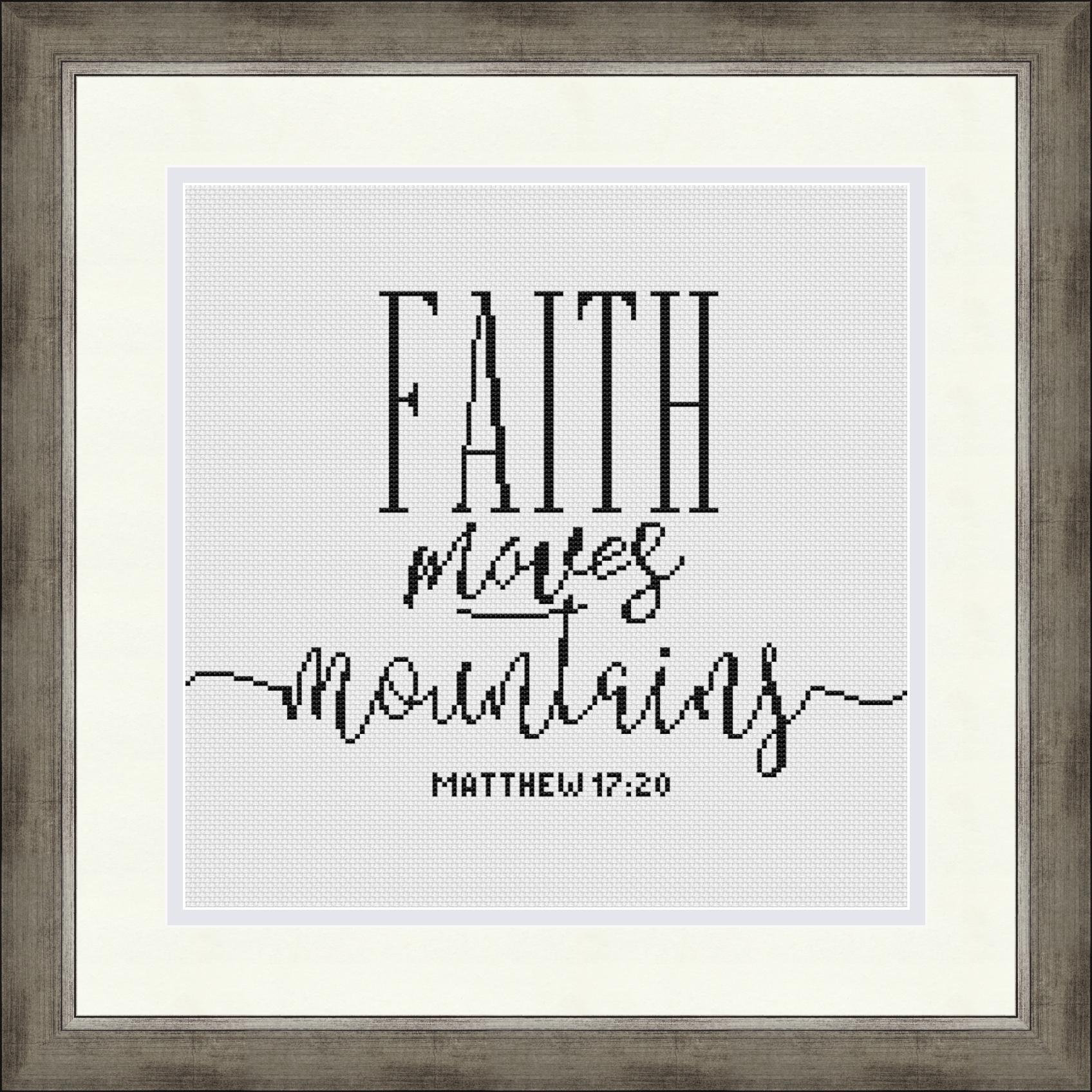Religious cross stitch pattern Faith Moves Etsy