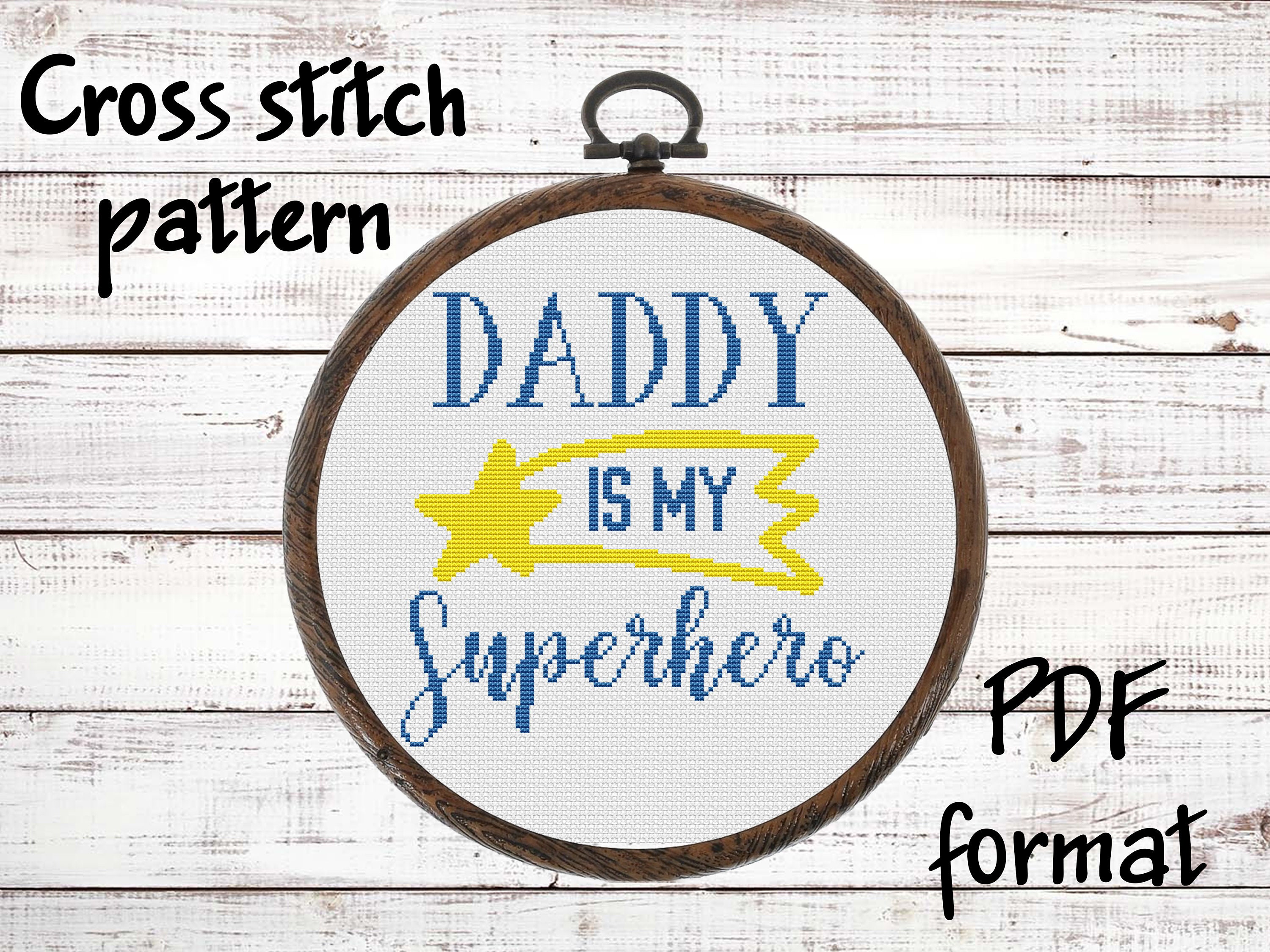 Father's Day Cross Stitch Pattern PDF Dad Cross Stitch | Etsy