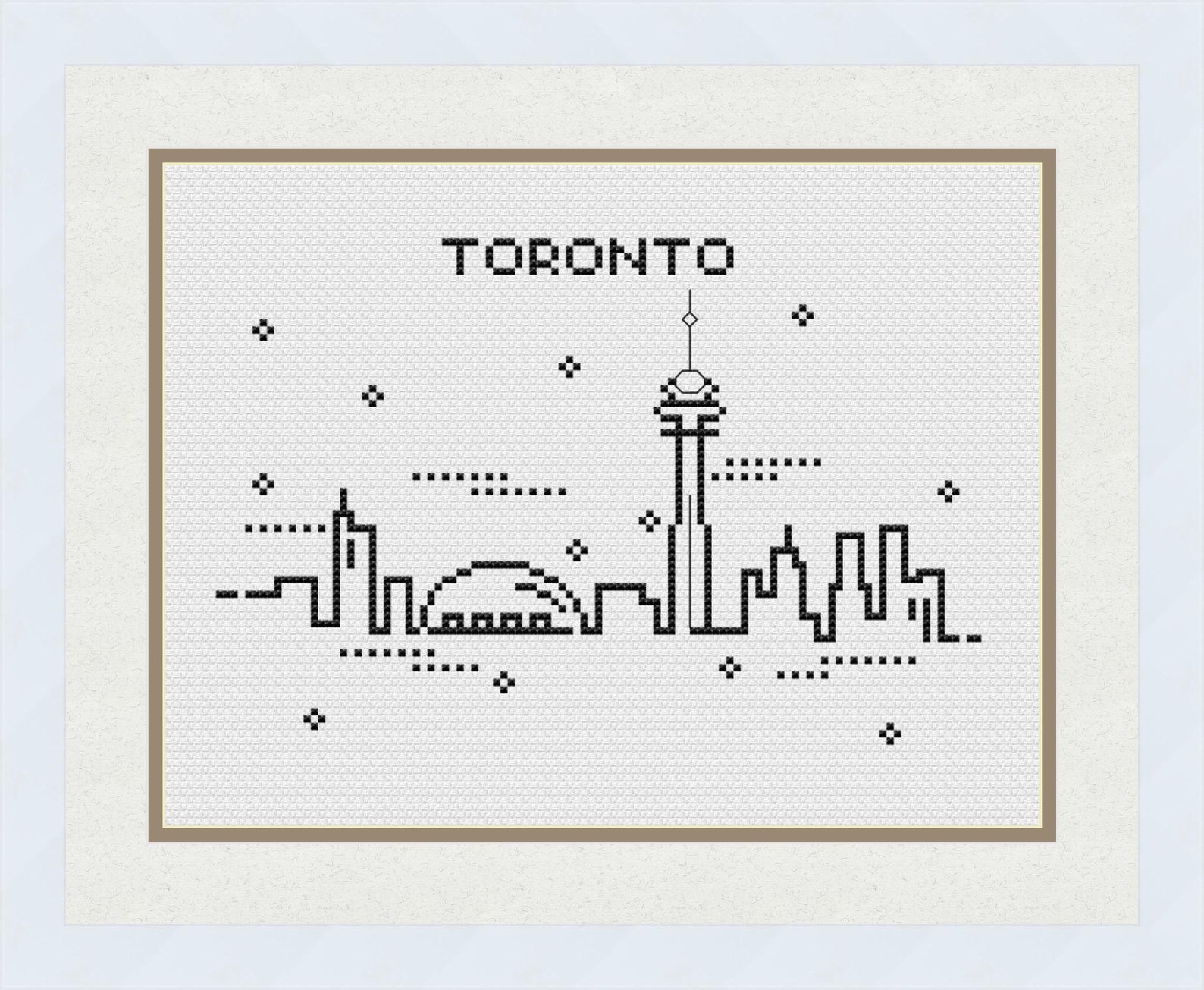 Toronto Cross Stitch Pattern Modern Cross Stitch Canada Cross Etsy