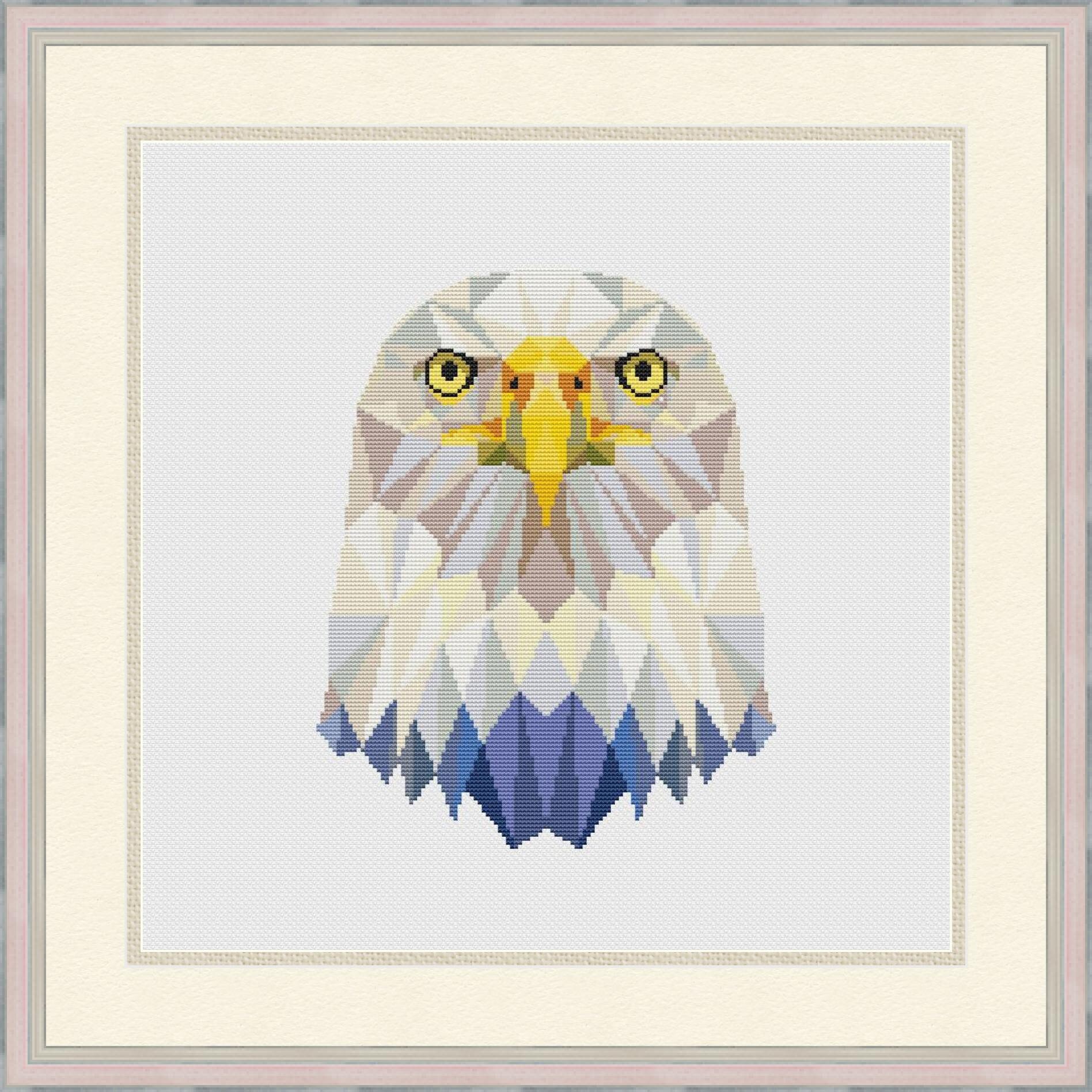 Geometric Eagle Cross Stitch Pattern Modern Cross Stitch Etsy