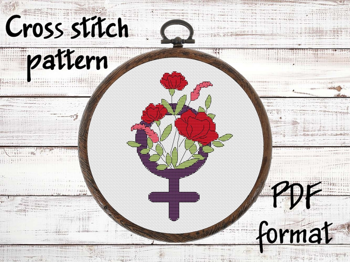 Feminist Cross Stitch Pattern PDF Female Symbol Cross Stitch Etsy