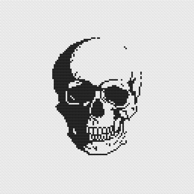Skull Cross Stitch Pattern PDF Cross Stitch Pattern Modern | Etsy