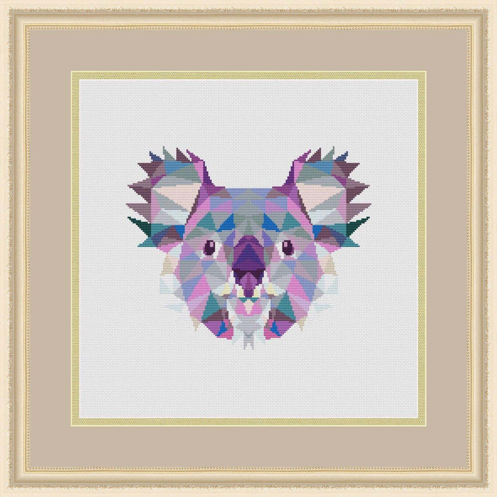 Geometric Koala Cross Stitch Pattern Modern Cross Stitch Etsy