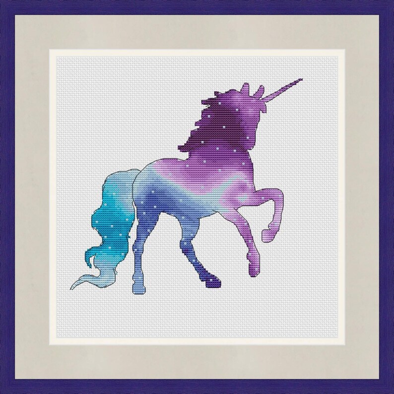 PDF Unicorn cross stitch pattern Unicorn Embroidery Pattern Etsy