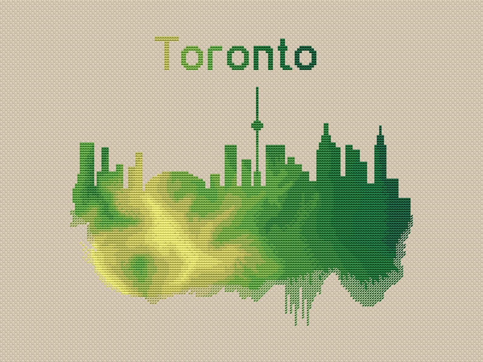 Toronto Cross Stitch Pattern Modern Cross Stitch Canada Cross Etsy
