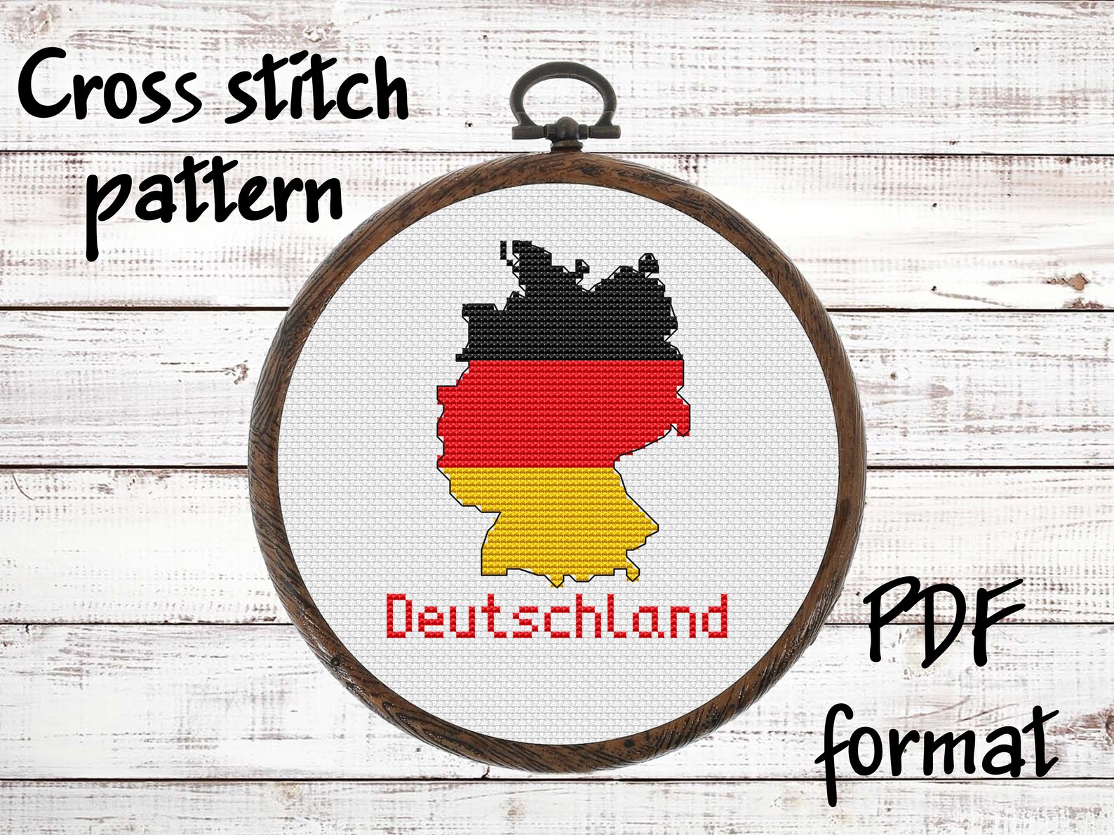 Deutschland Map Cross Stitch Pattern Modern Germany Flag Etsy