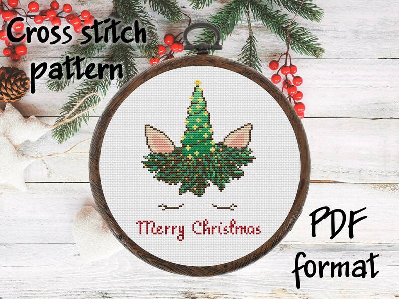 Christmas Unicorn Cross Stitch Pattern PDF Unicorn Embroidery Etsy